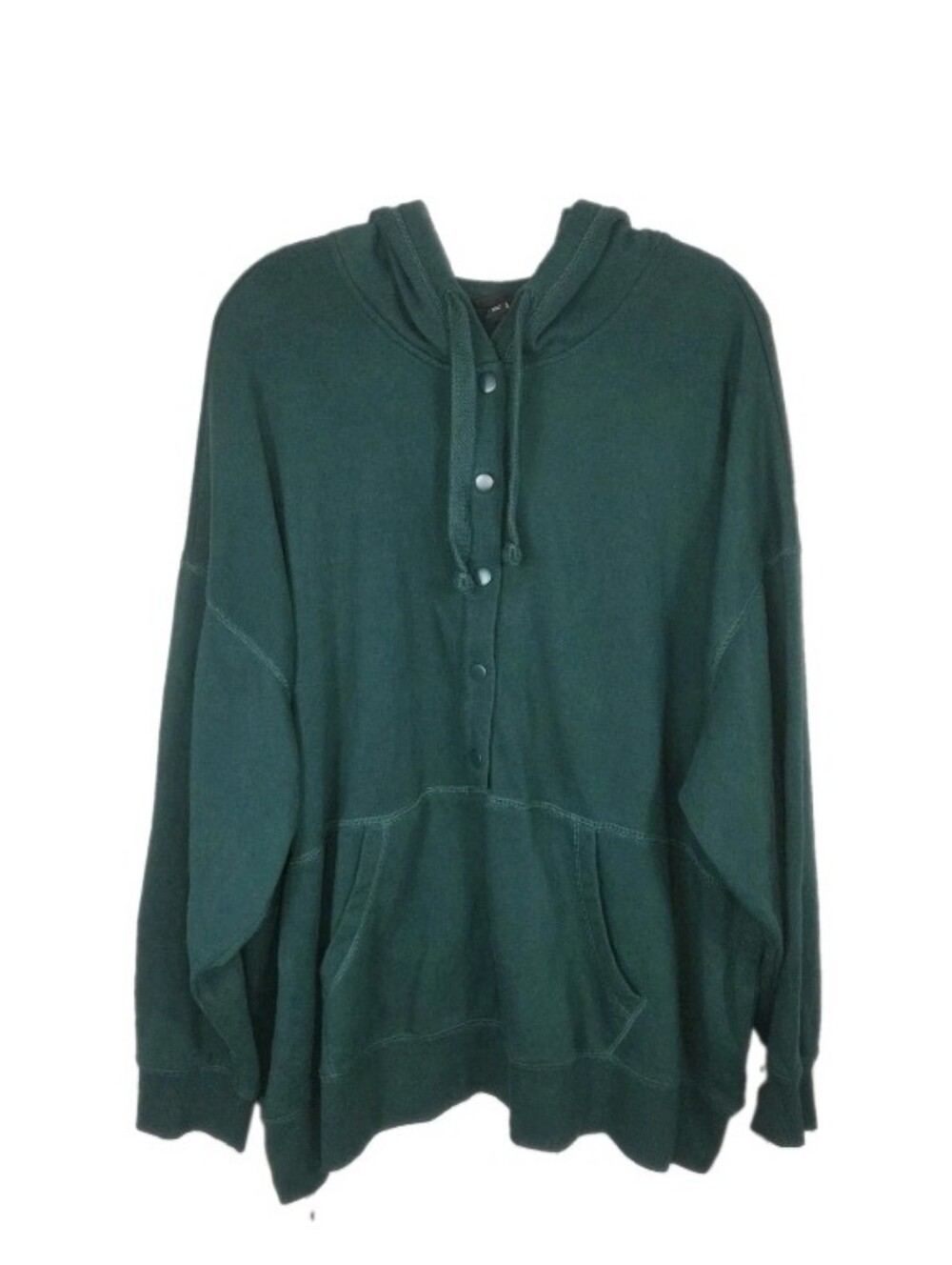 Torrid Quarter Snap Fleece Hoodie Sweatshirt Size 2 Green Kangaroo Pocket Casual